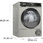 Сушильная машина Bosch WQK2521XME серебристый, 10 кг, сушка - конденсационная, программ - 14, 59.8 x 84.2 x 64.8 см