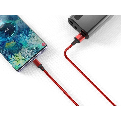 Кабель Smartbuy (iK-3122-S14rb) S14 Type-C красный/черный, 3 А, 2 м