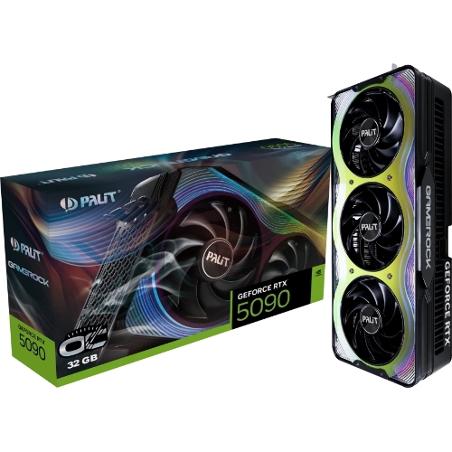 Видеокарта Palit PCI-E RTX 5090 GAMEROCK OC NVIDIA GeForce RTX 5090 32Gb 512bit GDDR7 2295/30000 HDMIx1 DPx3 HDCP Ret