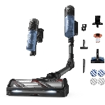 Пылесос вертикальный Tefal X-Force Flex TY9LC1WO серый/синий, питание от аккумулятора, 150 Вт, уборка сухая, пылесборник 0.65 л