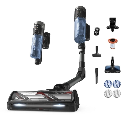 Пылесос вертикальный Tefal X-Force Flex TY9LC1WO серый/синий, питание от аккумулятора, 150 Вт, уборка сухая, пылесборник 0.65 л