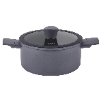 Кастрюля Maunfeld ASTRID MF24ASTR1CR из кованого алюминия со стеклянной крышкой, 24 см, 4.6 л