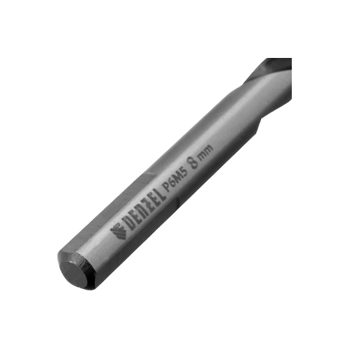 Сверло спиральное по металлу Denzel 8 x 117мм, Р6М5, Golden Tip, многогранная заточка
