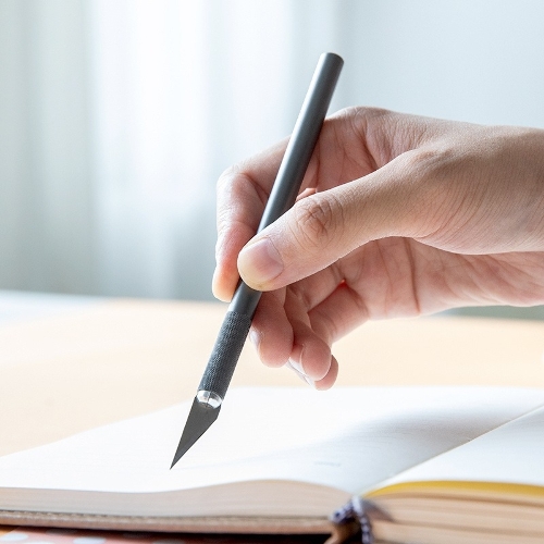 Резак-скальпель Deli 2102 10 сменных лезвия сталь пластиковая коробка