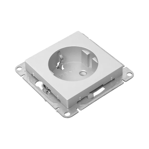 Механизм розетки EKF UP1-SOA-110 16А, с заземлением, без шторок, алюминий Эпика