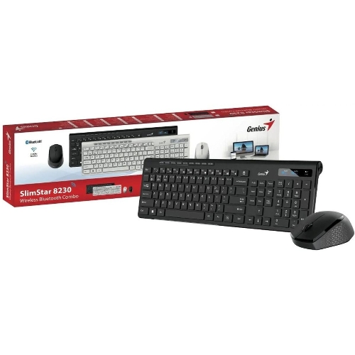 Комплект клавиатура+мышь Genius SlimStar 8230 беспроводной, USB + Bluetooth, 1000 DPI, чёрный