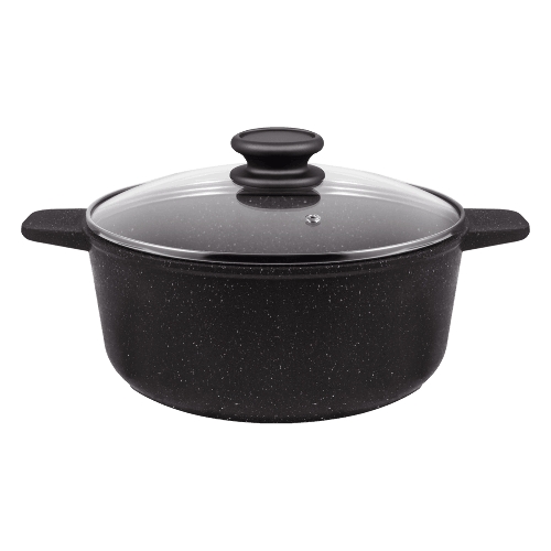 Кастрюля Maunfeld GALAXITE MF24GLX01CR 24 см, 4 л из литого алюминия со стеклянной крышкой