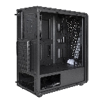 Компьютерный корпус Miditower ExeGate EVO-8225-NPX500 (ATX, БП 500NPX с вент. 12см, 2хUSB+1хUSB 3.0, черный, 2 вент. с RGb подсветкой и полоса на передней панели, боковая панель - закаленное стекло)