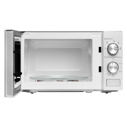 Микроволновая печь BBK 20MWS-764M/S серебристый, 20 л, 700 Вт, переключатели - поворотный механизм
