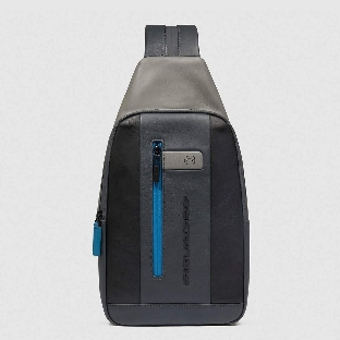 Рюкзак слинг мужской Piquadro Urban CA6540UB00/NGR, кожа, черный/серый
