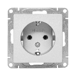 Механизм розетки EKF UP1-SOA-110 16А, с заземлением, без шторок, алюминий Эпика