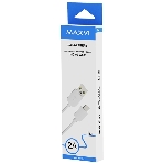 Кабель Maxvi MC-02 white USB-A - Type-C ток макс. нагрузки 2А, макс. напряжение 5V, длина кабеля 1м, материал PVC, белый