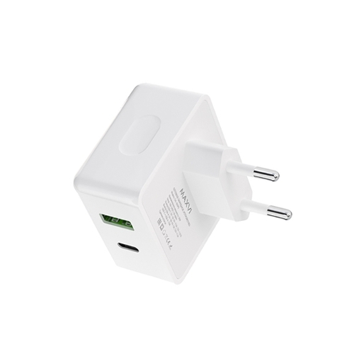Сетевое зарядное устройство Maxvi CHL-603PD Type-C\USB 30W 6A (3A+3A) PD QC3.0, белый