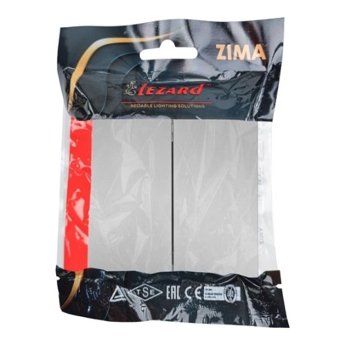 Выключатель 2-кл. СП ZIMA IP20 10А безвинт. зажим серый матовый LEZARD 704-7488-101QC