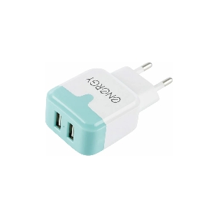 Сетевое зарядное устройство ENERGY ET-33, 2 USB разъема, 2,1А, белый (104291)