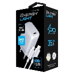 Сетевое зарядное устройство Qumo Energy light PD 35Вт (Charger 0067), 1 USB Type-C, + кб 1м, 60Вт.