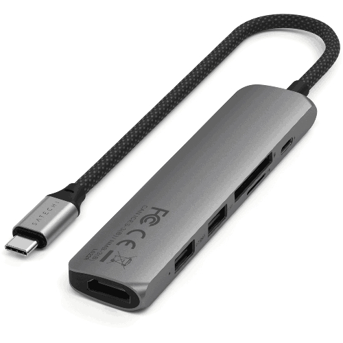 Док-станция Satechi ST-P6SM, USB Type-C, USB Type-C/HDMI/2xUSB Type-A/SD/microSD, USB Type-C