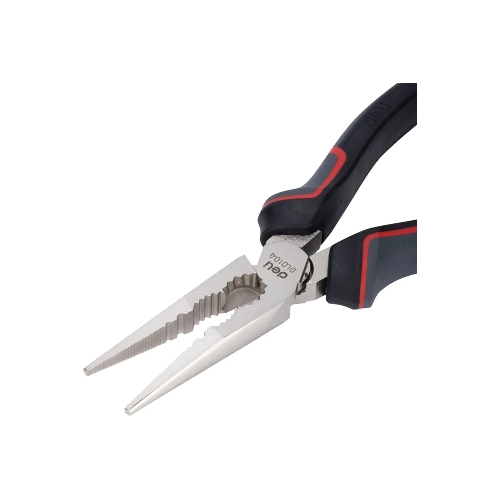 Плоскогубцы удлиненные Deli DL0104 200 мм, Cr-V, эксцентриковый шарнир, антикоррозийное покрытие, трехкомпонентная прорезиненная рукоять