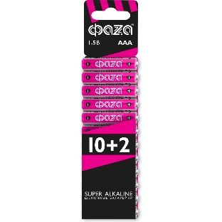 Элементы питания JazzWay LR03 (AAA) ФАZА Super Alkaline набор 10+2