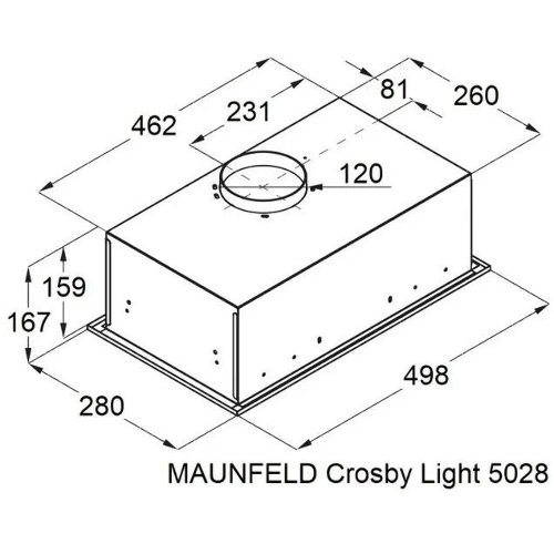 Вытяжка полновстраиваемая Maunfeld Crosby Light 5028, черный, 50 см, 850 куб. м/ч, 55 дБ
