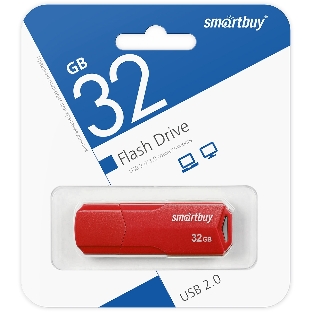 Флешка USB Smartbuy CLUE Red (SB32 GbCLU-R), 32Gb, USB 2.0, R/W 25/15, красный