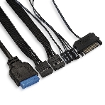 Компьютерный корпус Miditower ExeGate EVO-8225-NPX500 (ATX, БП 500NPX с вент. 12см, 2хUSB+1хUSB 3.0, черный, 2 вент. с RGb подсветкой и полоса на передней панели, боковая панель - закаленное стекло)