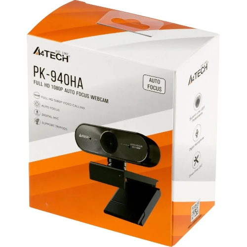 Веб-камера A4Tech PK-940HA 1920x1080, 30 кадр/с, USB Type-A, микрофон, автоматическая фокусировка, универсальное крепление