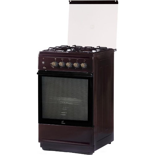 Плита газовая Flama N FG 24237 B коричневый, конфорок 4 газовых, духовка 50 л, 50 см x 85 см x 60 см