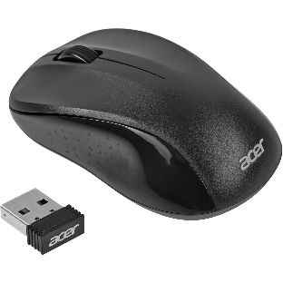 Мышь беспроводная Acer OMR302 черный, 1200 dpi, радиоканал, USB, кнопки - 3