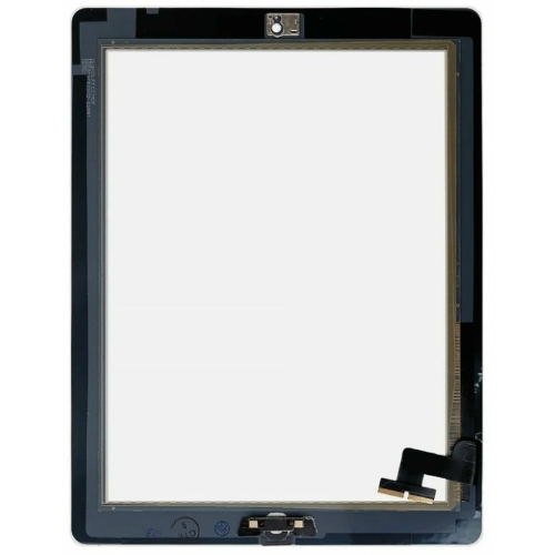 Сенсорное стекло (тачскрин) для iPad 2 (A1395, A1396, A1397), черное с кнопкой OEM