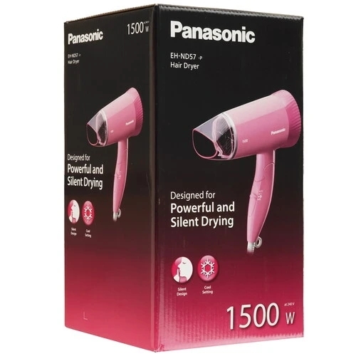 Фен Panasonic EH-ND57-P615 розовый, 1500 Вт, компактный