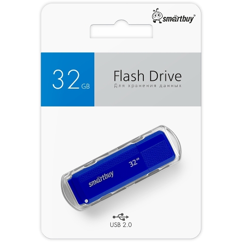 Флешка USB Smartbuy Dock Blue (SB32GBDK-B), 32Gb, USB 2.0, R/W 15/5, синий