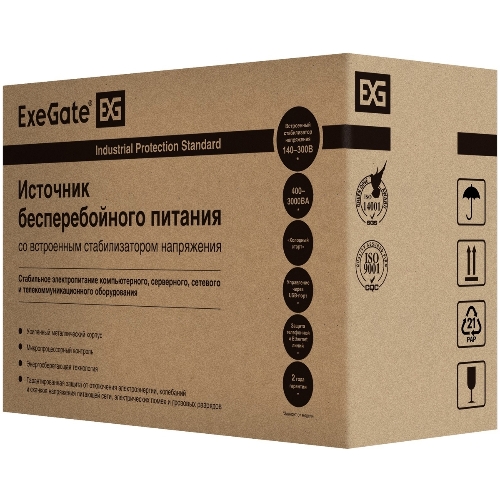 Источник бесперебойного питания ExeGate EP212519RUS SpecialPro Smart LLB-1000.LCD.AVR.4SH.RJ.USB 1000VA, черный, 4 евророзетки, USB