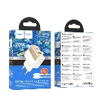 Сетевое зарядное устройство HOCO CS71Aaa 1USB+1Type-C 3.0A PD 20W+QC3.0 для Type-C Type-C, 1м, белый