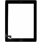 Сенсорное стекло (тачскрин) для iPad 2 (A1395, A1396, A1397), черное с кнопкой OEM