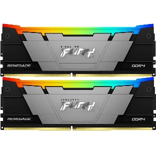 Оперативная память Kingston Fury Renegade, DDR4, 16Gb (2x8GB), 4600MHz, CL19, DIMM, с радиатором, RGB, черный/серебристый