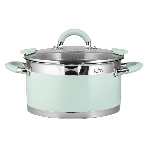 Кастрюля LARA LR02-545 MINT 26x14 см, 7,2 л, носик, индукционное дно, крышка с бортом, нержавеющая сталь