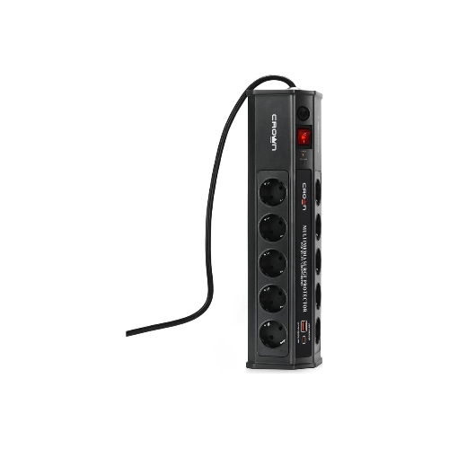 Сетевой фильтр CROWN CMPS-11 черный, 10 розеток, 3 м
