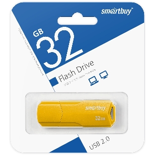 Флешка USB Smartbuy CLUE Yellow (SB32GbCLU-Y), 32Gb, USB 2.0, R/W 15/5, желтый