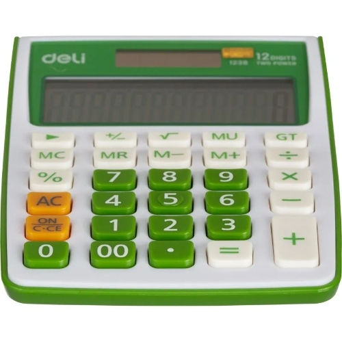 Калькулятор настольный Deli E1238/GRN зеленый 12-разр.
