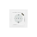 Розетка EKF Минск ERR16-028-100-USB 1-местная СП с/з с защитными шторками 16А белая с USB 1А