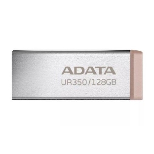 Флешка USB ADATA UR350 (UR350-128G-RSR/BG), 128Gb, USB 3.2, R/W 100/15, серебристый/коричневый