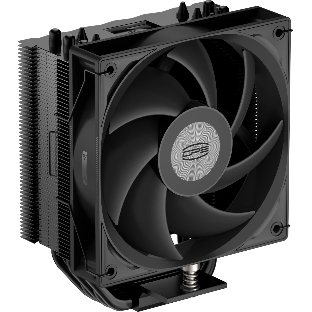Кулер для процессора PCCooler RT500 BK (240W, 4-pin PWM, LED temp., 152мм, Al/Cu, 5x6мм, 1x120мм, 73.32CFM, 34.9dBA, 2200RPM, S: 1851/1700/1200/115X, AM5/AM4, черный)