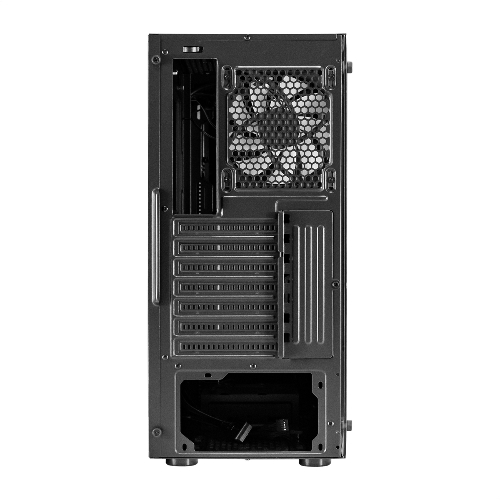 Компьютерный корпус Miditower ExeGate EVO-9211-EVO800 (ATX, БП EVO800RGb с вент. 12см, с окном, 2хUSB+1хUSB3.0, HD аудио, черный, 1 вент. с RGb подсветкой)