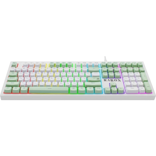 Клавиатура Defender Karon GK-129 проводная, USB Type-A, белый/зеленый