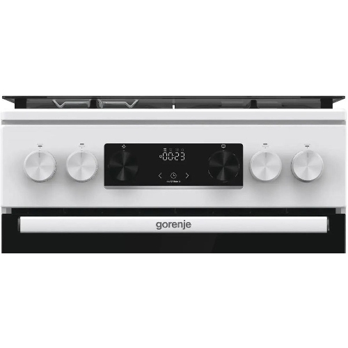 Плита Газовая Gorenje GGI5C22WF, газовая духовка, стеклянная крышка, чугун, белый