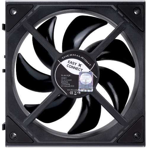 Кулер для корпуса Thermalright TL-M12QR Reverse (124x120x25mm, 4-pin PWM, ARGB, 47.6CFM, 23.2dBA, 1500RPM, черный)