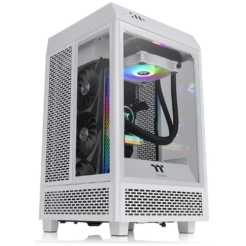 Компьютерный корпус Thermaltake The Tower 100 Snow CA-1R3-00S6WN-00/White/Win/SPCC/Tempered Glass*3
