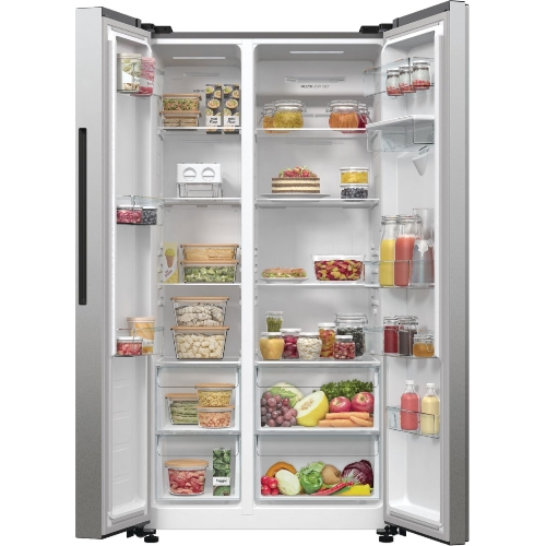 Холодильник Gorenje NRR9185EAXLWD серебристый двухкамерный 353/191л морозилка снизу, No Frost, Side by Side