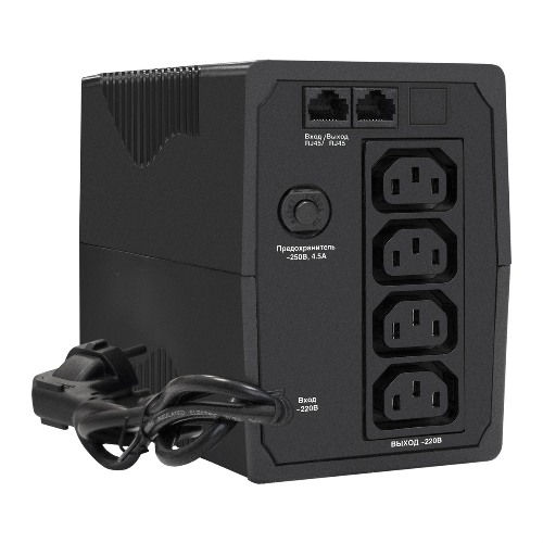 Источник бесперебойного питания ExeGate EP285473RUS Power Back BNB-850.LED.AVR.C13.RJ 850VA/480W, LED, AVR,4*IEC-C13, RJ45/11, черный
